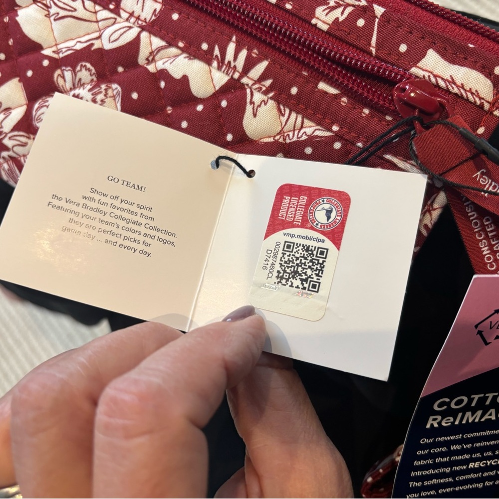Vera Bradley Burgundy and White Clutch Indiana University - Picture 7 of 8